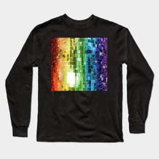 Twinkle Rainbow Disco Ball Pattern Long Sleeve T-Shirt